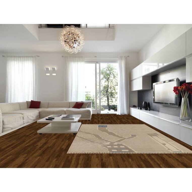 Beige Modern / Moroccan Area Rug Handmade Wool Carpet - 9'0"x 13'0"