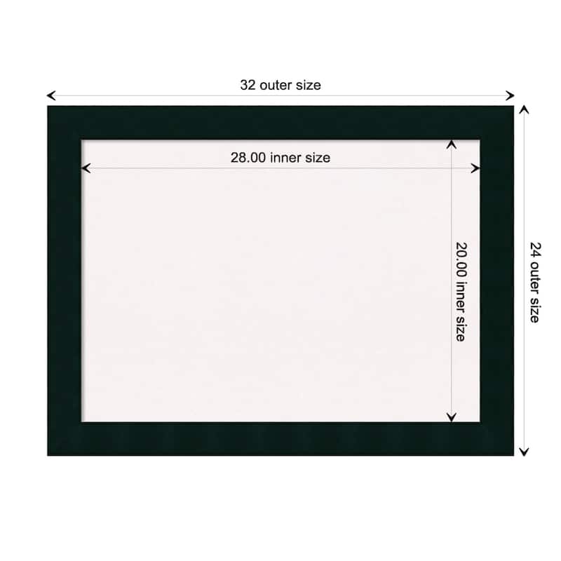 Tribeca Black Wood Framed White Corkboard Bulletin Board - Board Size 28x20