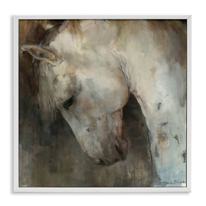 Stupell Rustic Horse Portrait Framed Giclee Art Design By Marilyn Hageman - 12 x 12 - White