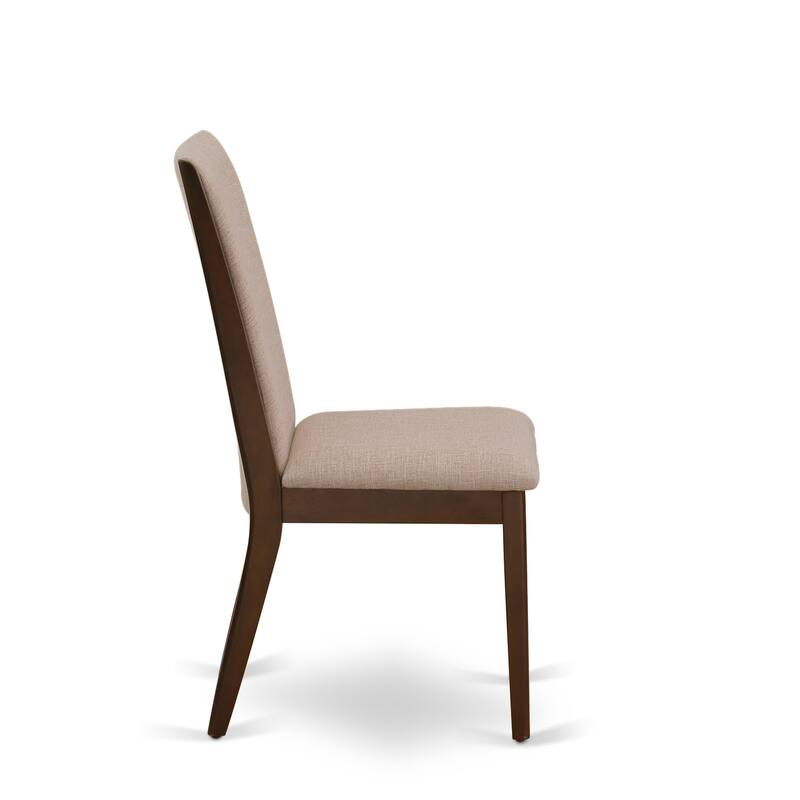 East West Furniture Lancy Parson Chairs - Linen Fabric Padded Dining Chairs, Set of 2, (Finish Options)