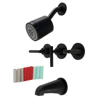 Kingston Brass Kaiser Three-Handle Tub and Shower Faucet