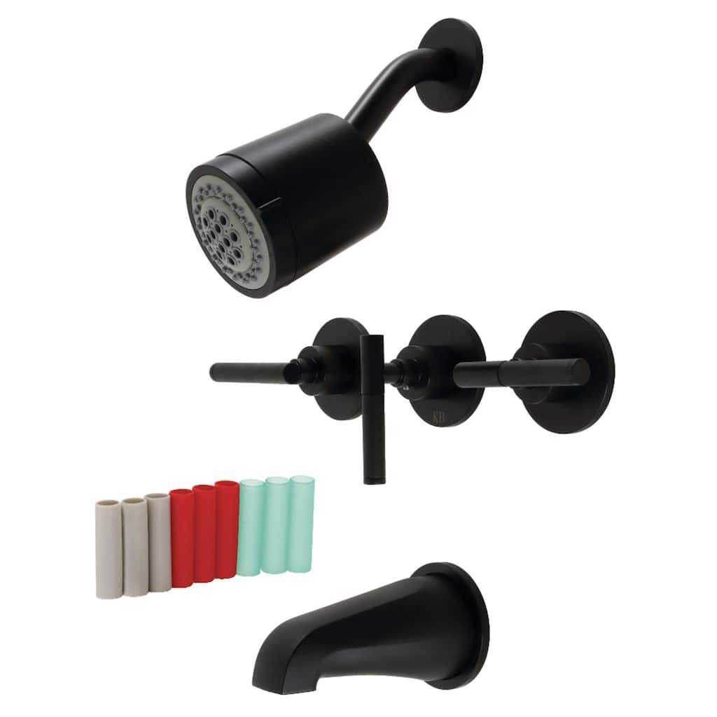 Kingston Brass Kaiser Three-Handle Tub and Shower Faucet