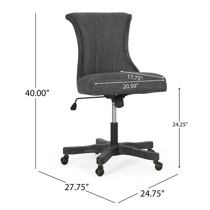 Coulee Upholstered Roll Back Swivel Office Chair by Christopher Knight Home - 24.75" L x 27.75" W x 35.50-40.00" H