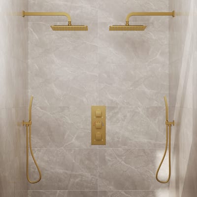EVERSTEIN Dual Shower System 12" Rain Shower Head with High Pressure Handheld Sprays