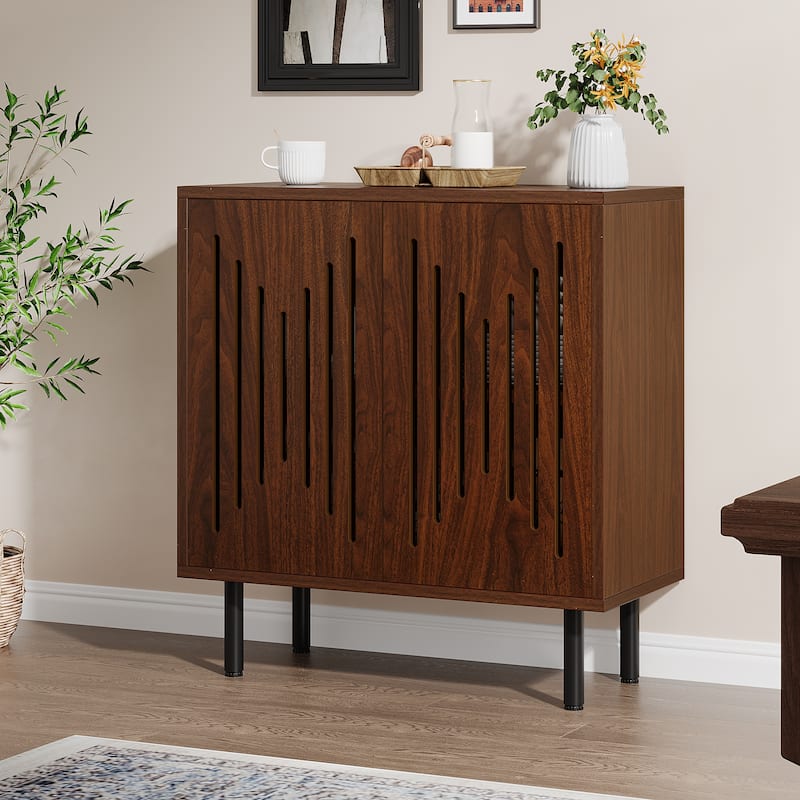 Sideboard Buffet Cabinet with Doors & Adjustable Shelves (Set of 2)