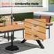 preview thumbnail 4 of 14, 9PC Outdoor Patio All-Weather Aluminum Dining X Frame Table Set with Rattan Chairs