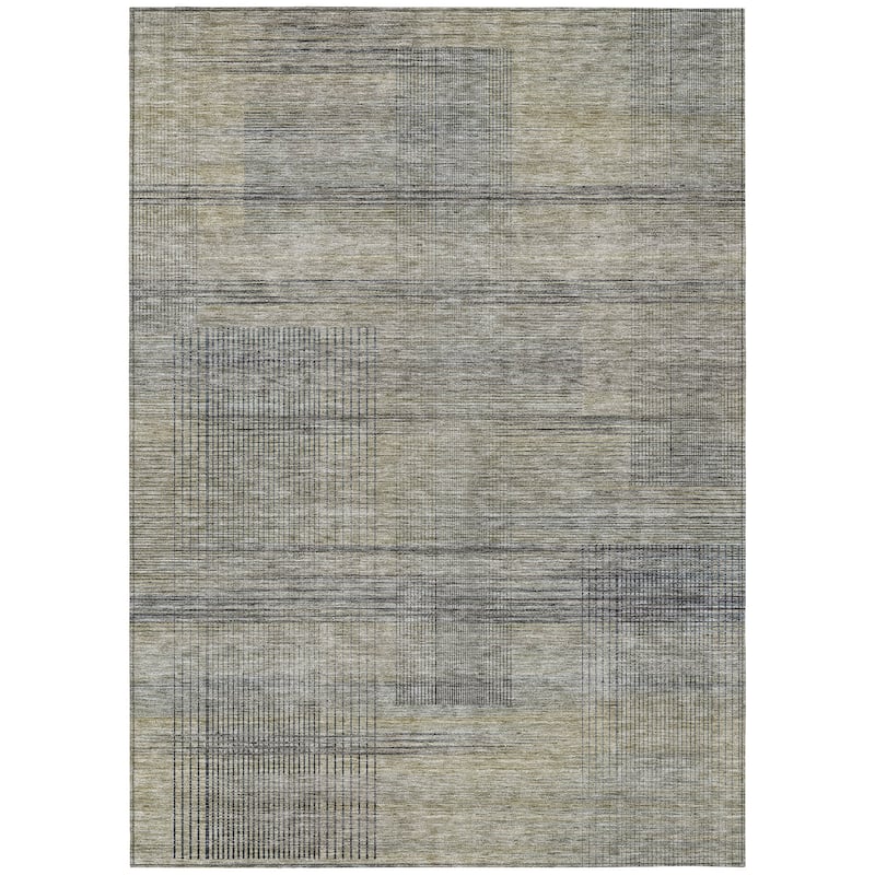 Machine Washable Indoor/ Outdoor Chantille Contemporary Imprints Rug