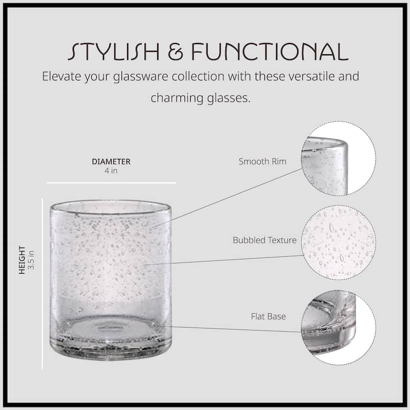 Artland Set of 4 Iris Double Old Fashioned Glass 14 oz - 14 oz