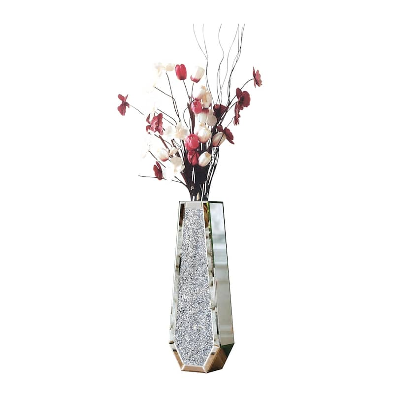 Tall Sparkling Crushed Diamond Floor Vase