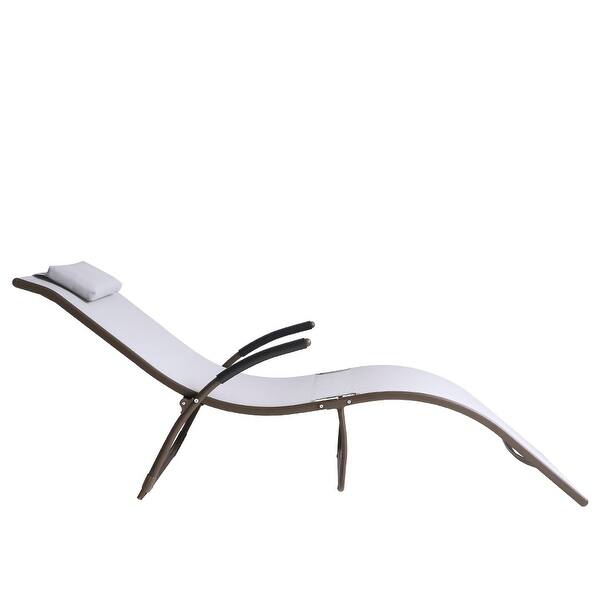 Shop 2 Piece Outdoor Pool Portable Folding Reclining Chaise Lounge Chairs 69 09 L X 24 61 W X 25 98 H Overstock 31683847