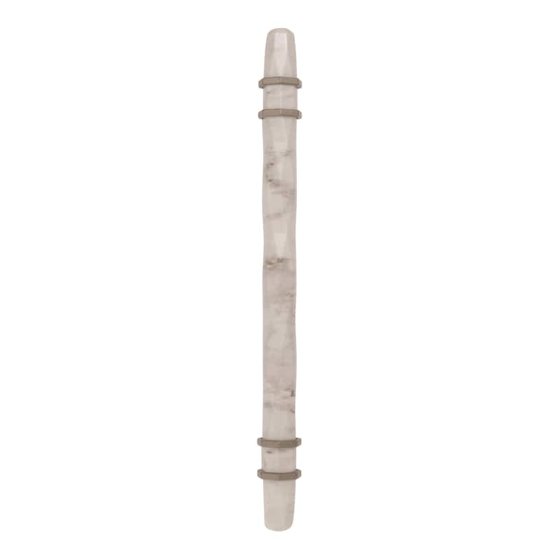 Carrione 6-5/16 in (160 mm) Center-to-Center Marble White/Satin Nickel Cabinet Pull - 6.3125