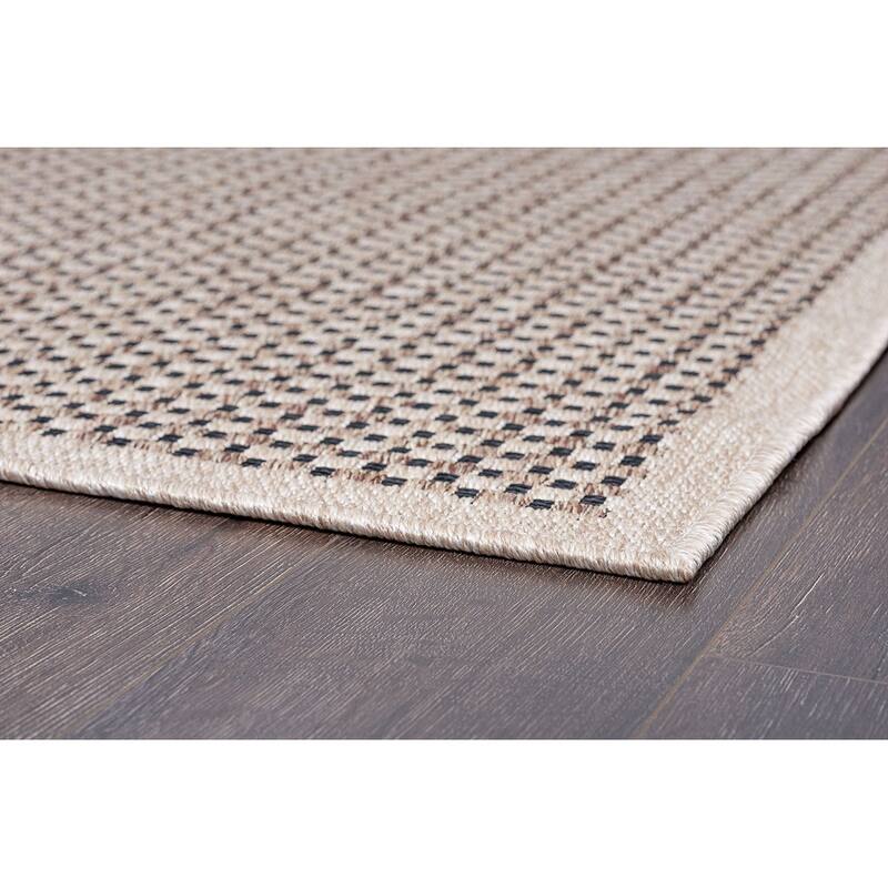 Dennis Coastal Windowpane Indoor/Outdoor Area Rug