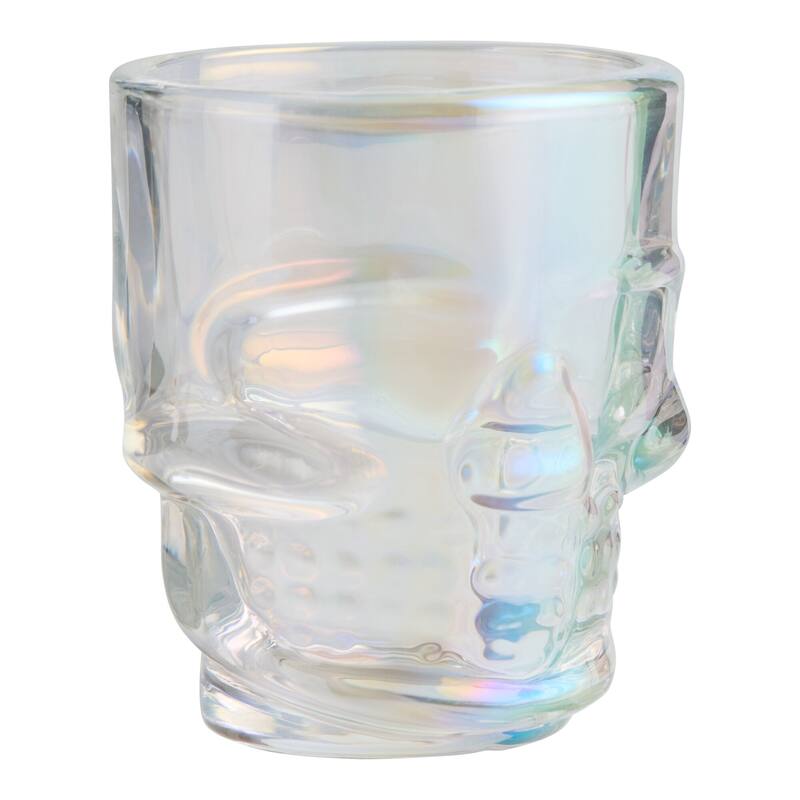 Skull-Shaped Shot Glasses Set of 6, 1.75oz - Glass Novelty Drinkware for Halloween, Parties, and Barware