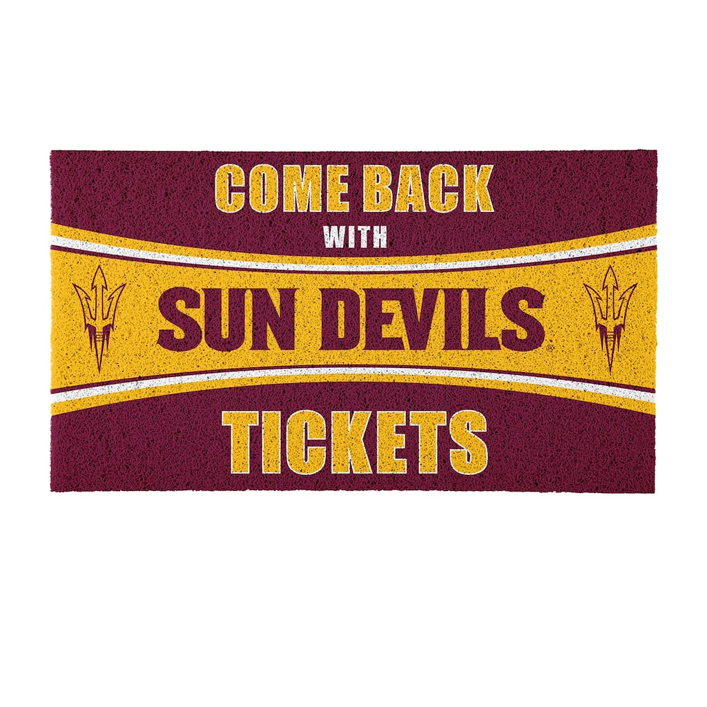 Arizona State University 28 in. x 16 in. PVC Come Back With Tickets Trapper Door Mat