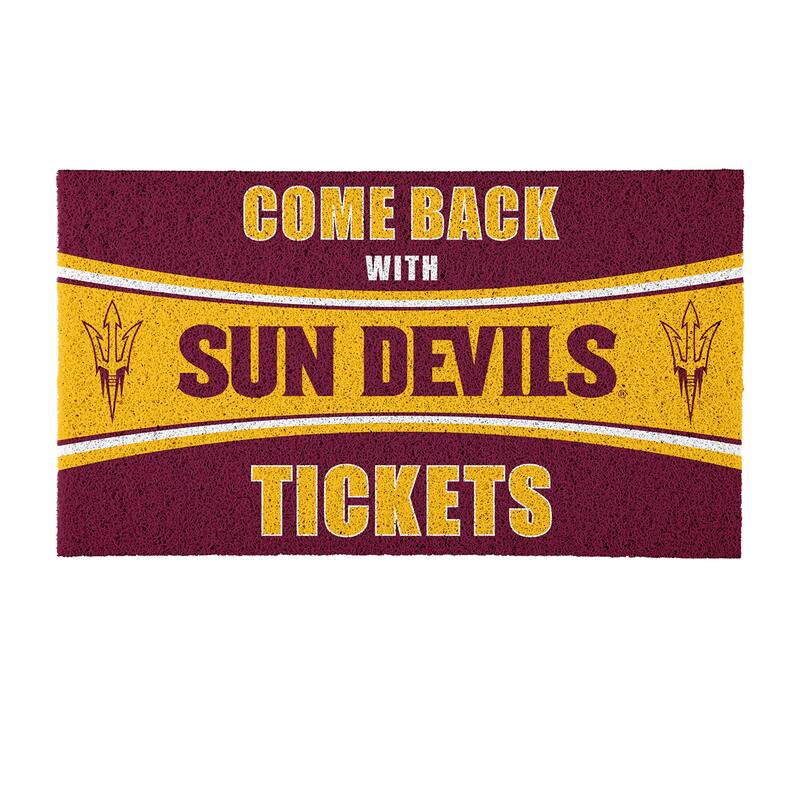 Arizona State University 28 in. x 16 in. PVC Come Back With Tickets Trapper Door Mat