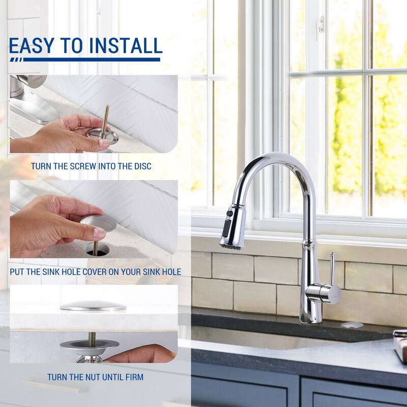WOWOW Sink Hole Cover Fits 0.31 to 1.89" Holes, Easy Install