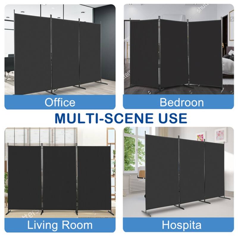 Trifold Plastic Foot Carbon Steel Frame Foldable Screen