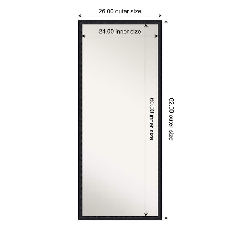 Bethany Non-Beveled Wood Framed Full-Length Floor Leaner Mirror - 26 x 62 in - Bethany Black