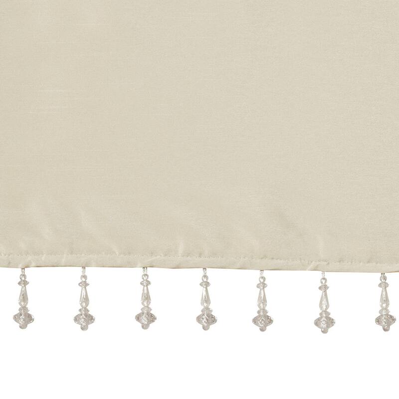 Madison Park Natalie Lightweight Faux Silk Valance with Beads - 50x26"