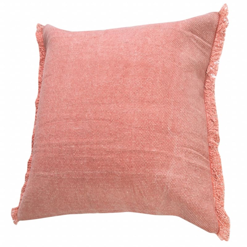 HomeRoots 20" X 20" Dusty Rose Pink And Muted Clay 100% Cotton Zippered Pillow