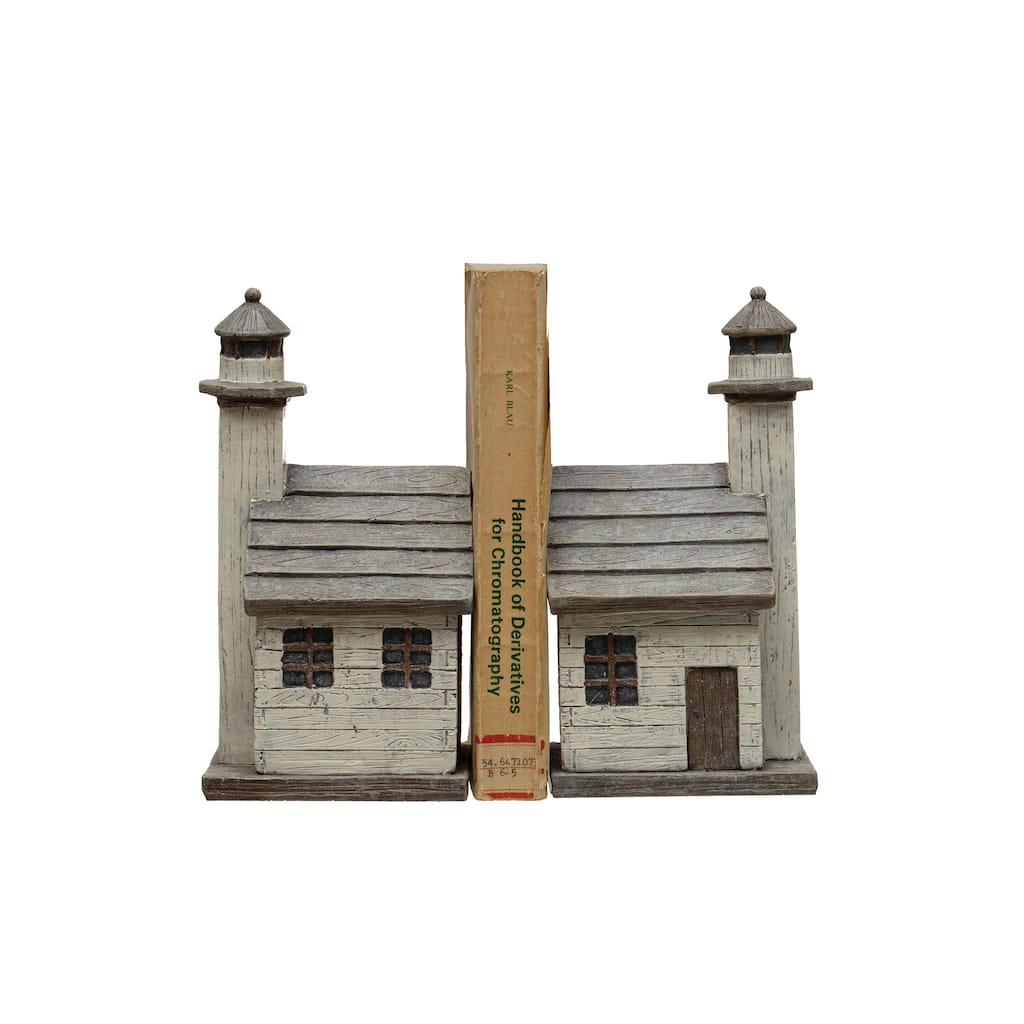Lighthouse Bookends - 4.5"L x 4.5"W x 8.5"H