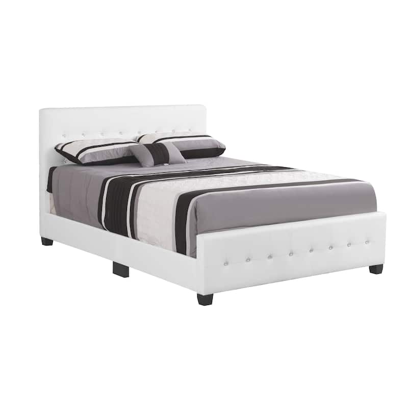 Diamond Jewel Tufted Faux Leather Bed