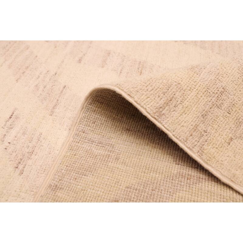 ECARPETGALLERY Hand-knotted Peshawar Ziegler Ivory Wool Rug - 9'0 x 11'8