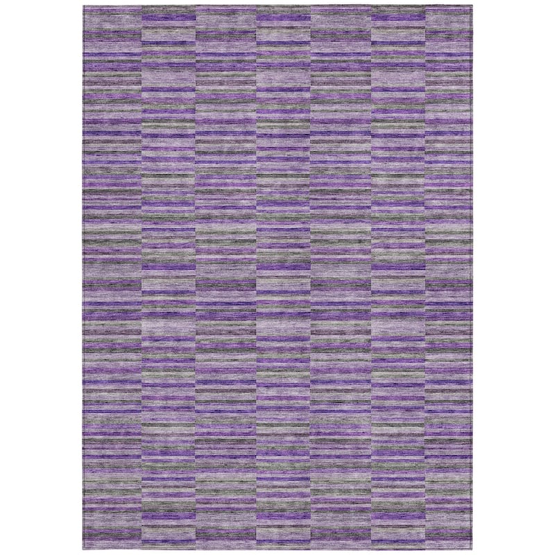 HomeRoots Striped Transitional Rectangle Outdoor Rug