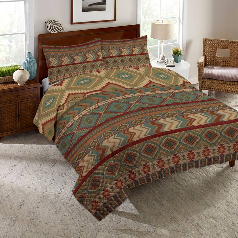 Country Mood Sage Queen Quilt Set