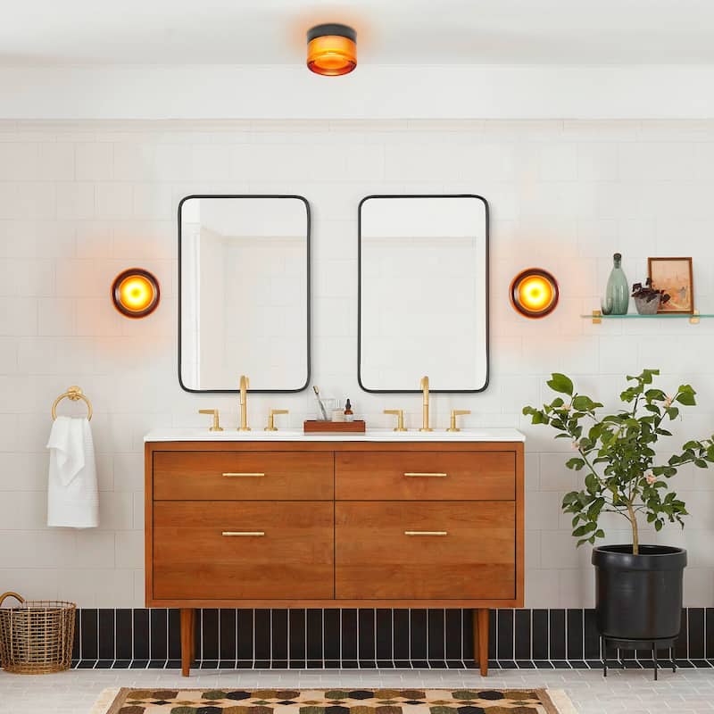 Modern Dome Dimmable LED Bathroom Vanity Light/Glass Dimple Wall Sconces