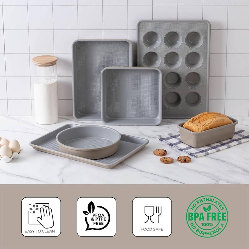 Country Kitchen Nonstick Heavy Duty Stackable Bakeware Set - Durable, Easy Release Baking Set, 6 Pcs