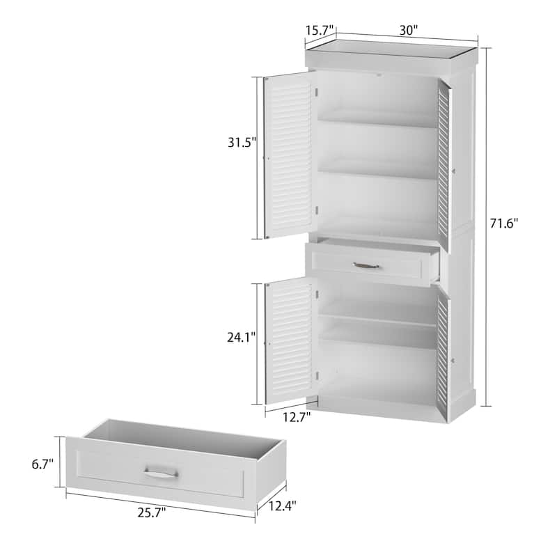 Timehcee 30"Shoe Cabinet Storage Cabinet Doors Wooden Floor Cabinet