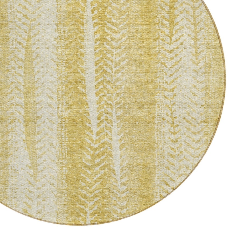 HomeRoots Botanical Leaves Transitional Rectangle Outdoor Rug