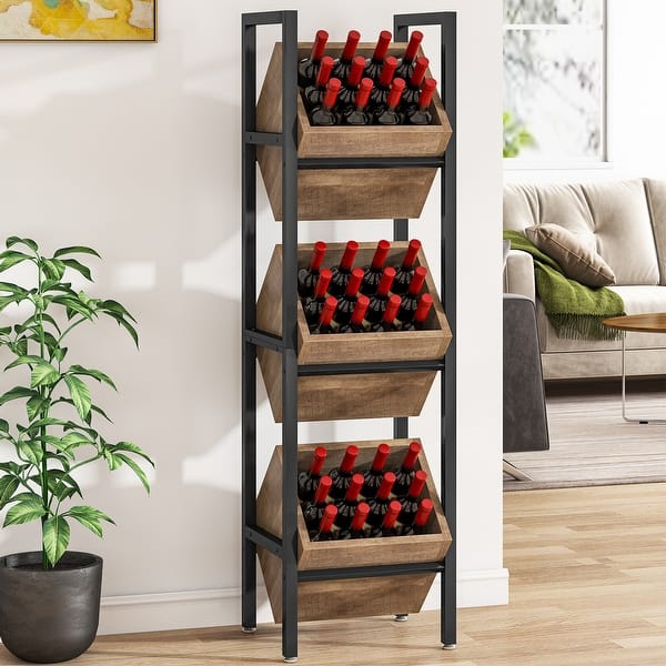 Freestanding Wine Racks Cabinets LUMAMU 25 Bottle Wine Rack