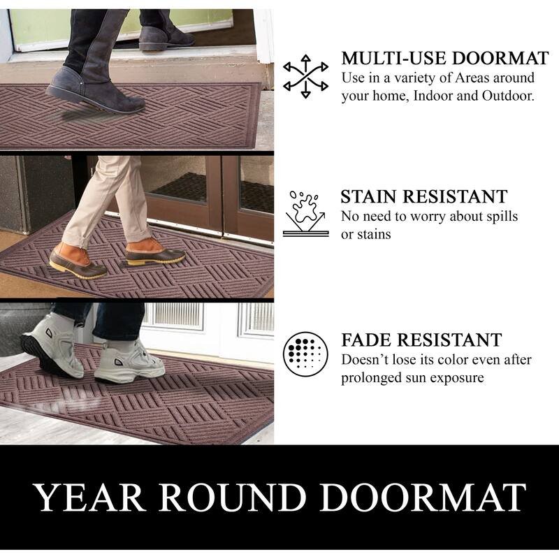 A1HC New All Weather Superior Dirt and Moisture Absorbing Polypropylene Door Mat with Non-Slip Backing for Inside Outside Use