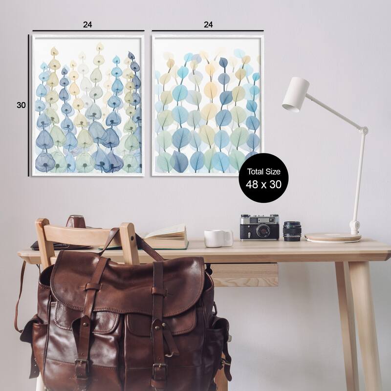 Stupell Seaweeds And Ocean Plants Blue Green Pattern Designs 2pc Multi Piece Framed Wall Art Set