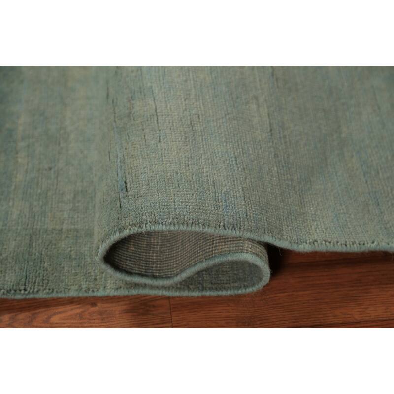 Green & Blue Modern Gabbeh Oriental Rug Handmade Wool Carpet - 3'2" x 4'11"