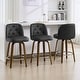 preview thumbnail 58 of 187, 26"/29" Swivel Counter Height Bar Stools, Counter Stools w/ Bentwood Legs Set of 3 - PU-Black - Counter Height
