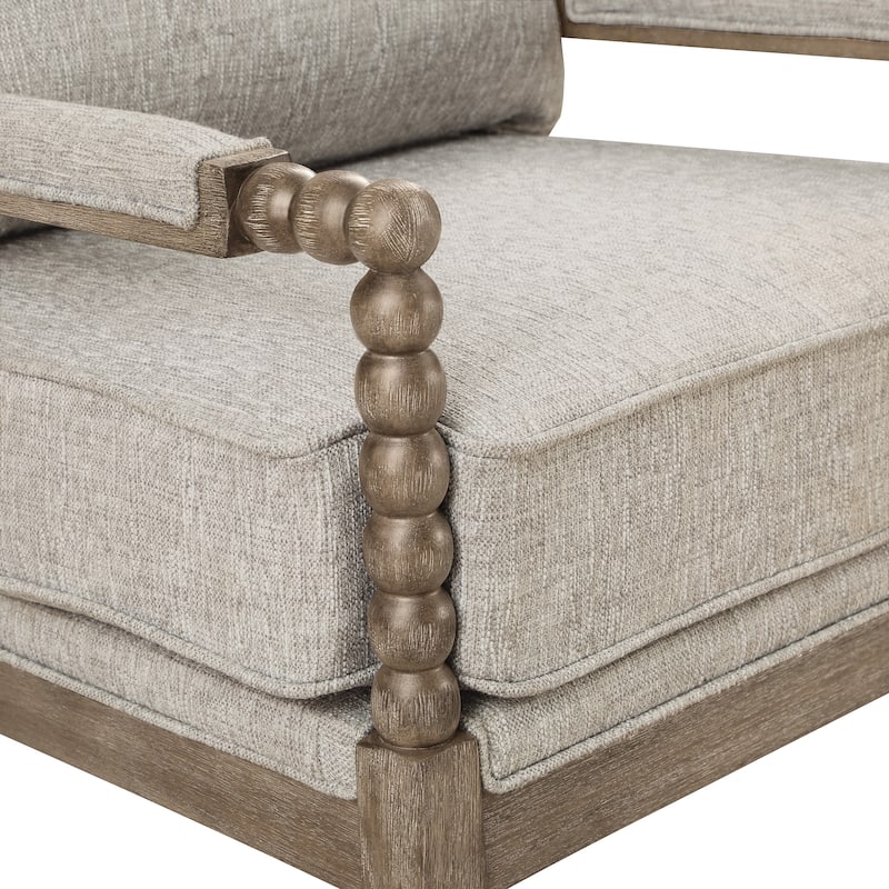 Fletcher Spindle Chair in Fabric with Brushed Charcoal Finish