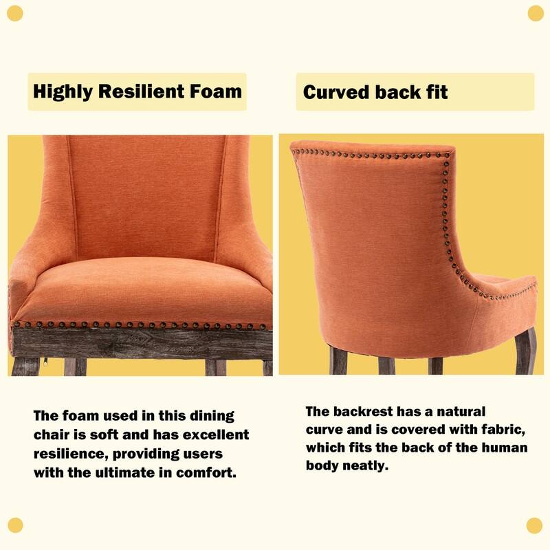Thickened Side Dining Chair with Solid Wood Legs Set of 4