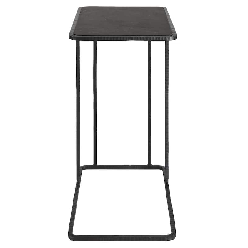 Uttermost Cavern Stone & Iron Accent Table - 17.9 W X 24 H X 12 D (in)