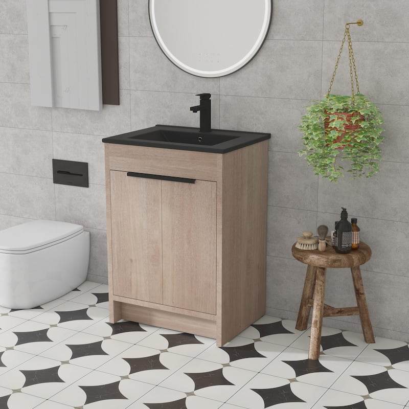 24" Bathroom Vanity with Ceramic Sink