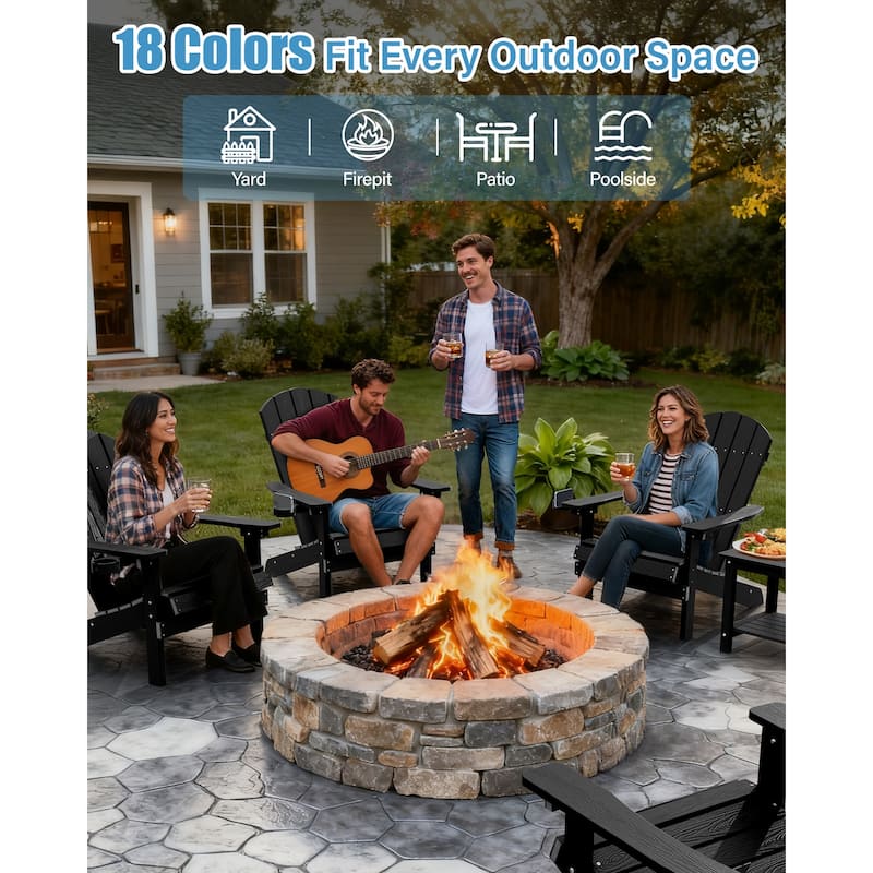 WINSOON All Weather HIPS Outdoor Plastic Adirondack Chair