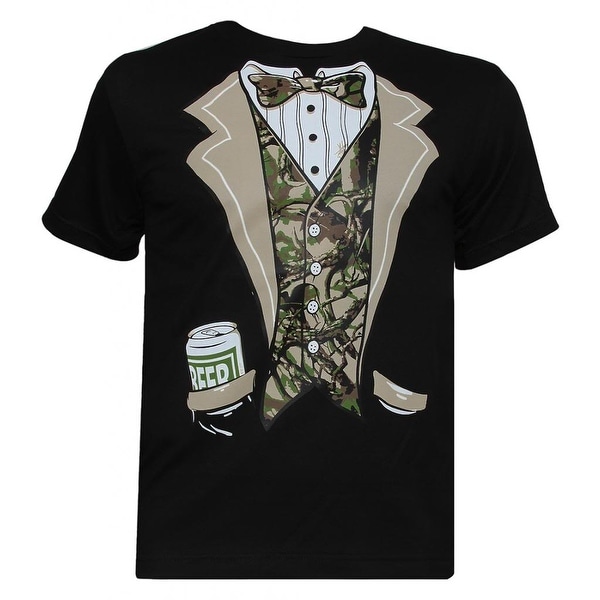 Shop Mens Black Camo Tuxedo Short-Sleeve T-Shirt - Free ...