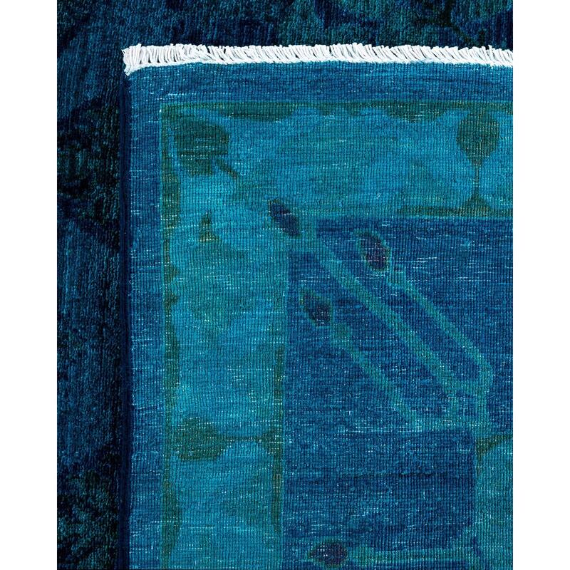 Vibrance, One-of-a-Kind Hand-Knotted Area Rug - Blue, 8' 0" x 12' 4" - 8' 0" x 12' 4"