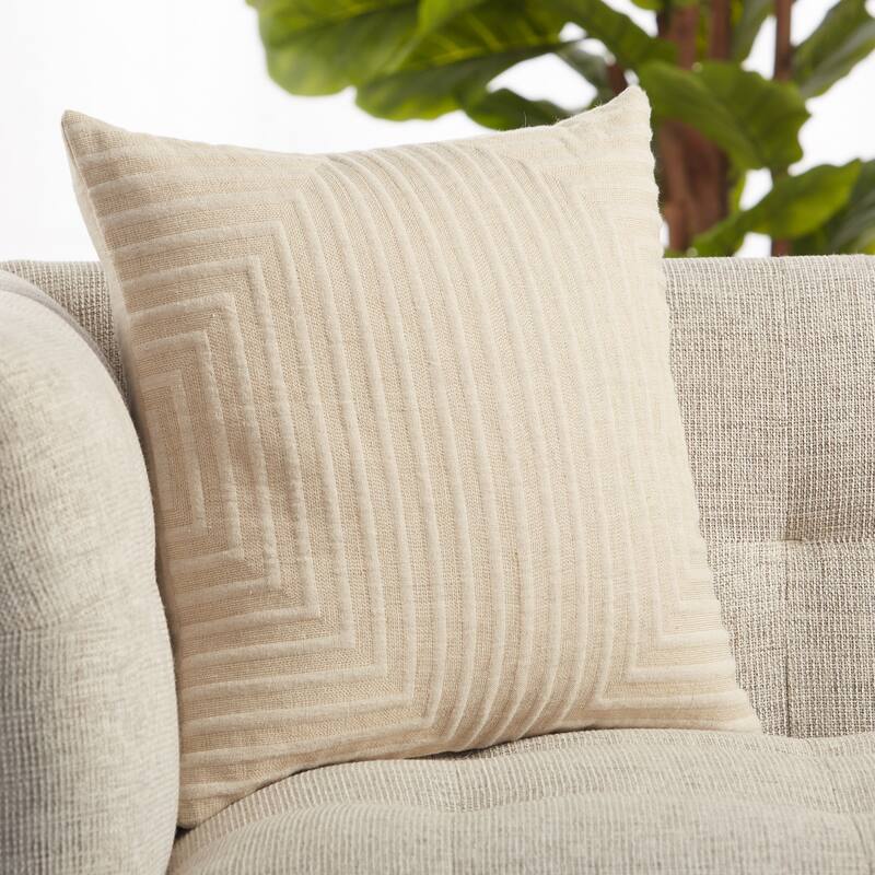 Neutra Light Taupe Geometric Throw Pillow