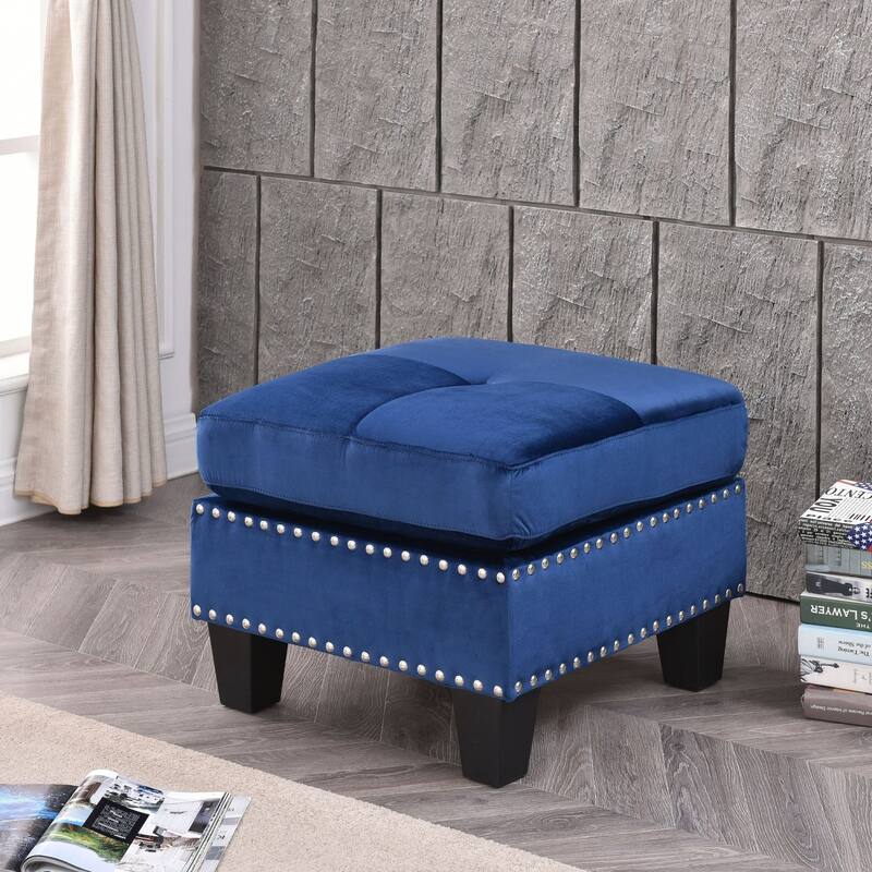 Copper Grove Meharrize Tufted Velvet Ottoman