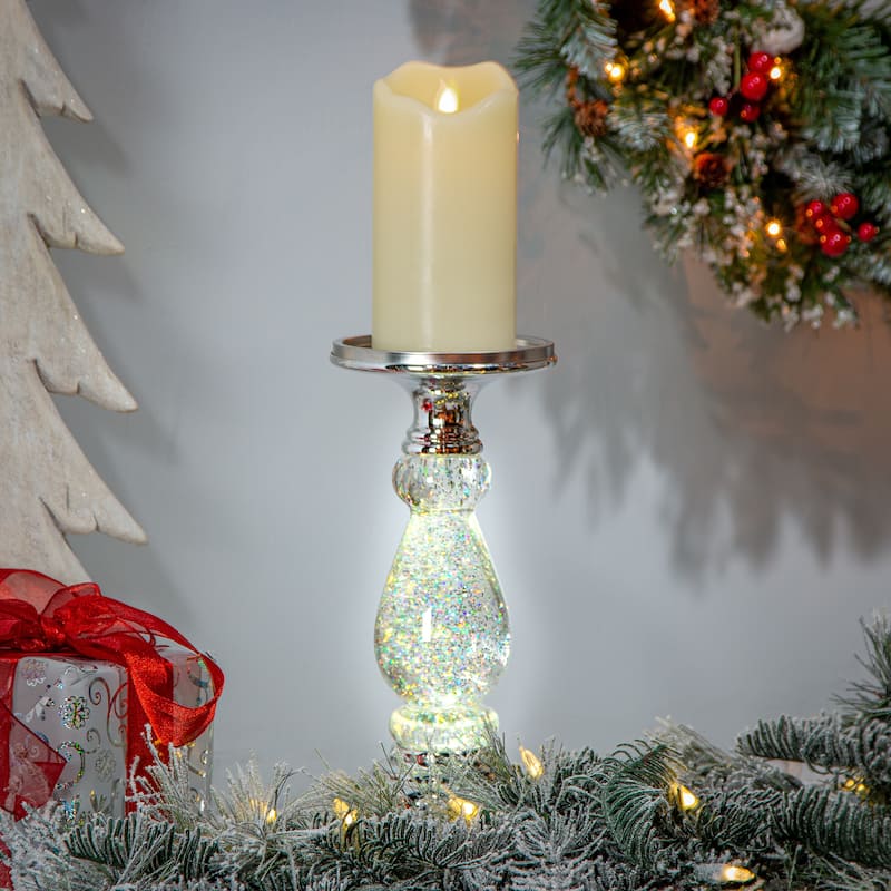 10.25 in. Spinning Water Globe Candle Holder