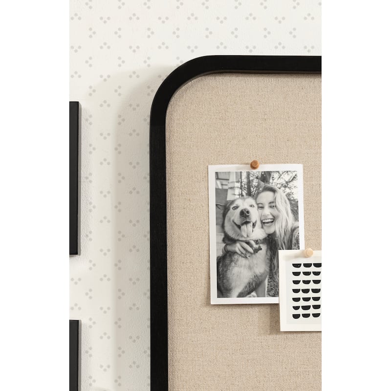 Kate and Laurel Hutton Wood Framed Fabric Pinboard