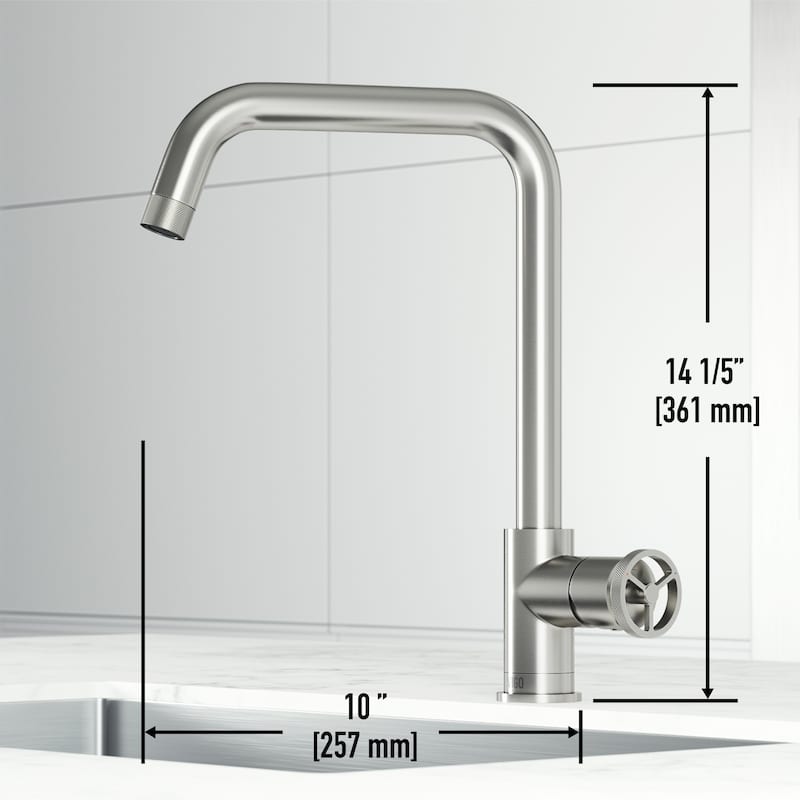VIGO Cass Industrial 14" H Single Handle Kitchen Bar Faucet